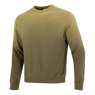 Nike Mens Nike Gradient Logo Casual Loose Long Sleeves Pullover Round Neck Dark Green DQ4628-325