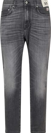 Roy Rogers Grey Frankie Straight-Leg Cotton Jeans