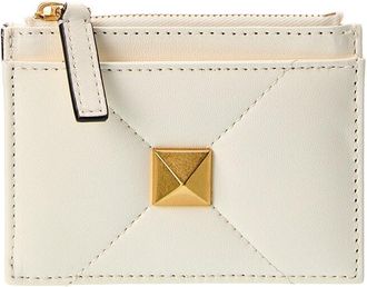 Valentino Roman Stud Leather Card Case