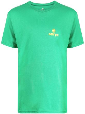 Ostrya logo-print round-neck T-shirt - men - Polyester/Cotton - L - Green