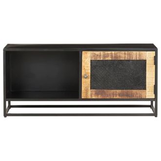Berkfield Home TV Cabinet 90x30x40 cm Rough Mango Wood in Brown | Size: 90 x 30 x 40 cm