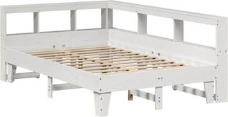 vidaXL Bookcase Bed without Mattress White 120x200cm Solid Wood Pine vidaXL