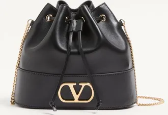 Valentino Garavani Mini Borsa A Secchiello VLogo Signature In Nappa Donna NERO UNI