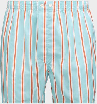 Derek Rose Men & apos;s Royal Stripe Classic-Fit Boxer Shorts