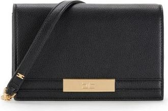 Elisabetta Franchi Tassen, Dames, Zwart, ONE Size, Leer, Schoudertas met gourmetschakel