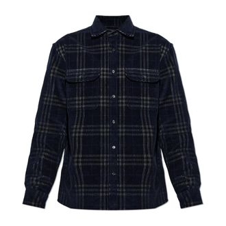 Burberry Sobrecamisa de pana a cuadros - Jackets - Hombre - Azul - M