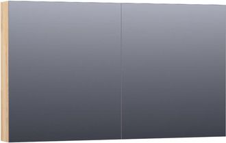 Marcel Breuer Impress spiegelkast - 120x70x15cm - zonder verlichting - 2 dubbelzijdige spiegeldeuren - vingerlas eiken grijs