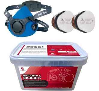 OEM Conjunto Secura 3000 Lak Mascarilla + Absorbente 3021 A1 + Filtro Secair 3000.02 P2 R