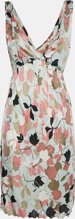 Missoni Multicolour Floral Print Jersey Plunge Neck Midi Dress