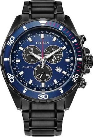 Citizen Sport Eco-Drive Chronograph Bracelet Watch, 44mm in Blue/Black at Nordstrom Rack