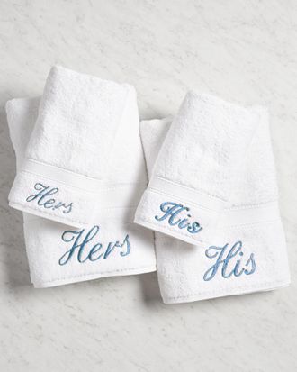 Linum Home Textiles Linum Home Textiles His / Hers 4Pc Monogrammed Towel Set