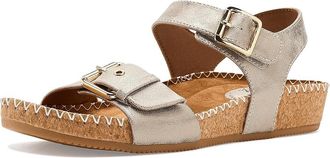 S&ouml;fft Gypsy Womens Sandals Silver/Gold : 8.5 B - Medium, Leather/Rubber/Suede