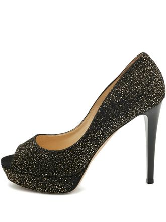 Jimmy Choo London Pumps met plateauzool en open neus - Zwart