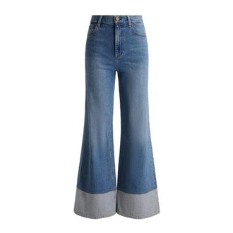 Alice & Olivia Wilson Wide-Leg Jeans - Dames - Flared Jeans - Blauw - W28 - Katoen - Jeans