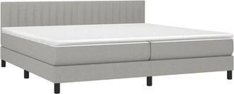 vidaXL Vidaxl - Cama Box Spring Con Colch&oacute;n Tela Gris Claro 200x200 Cm