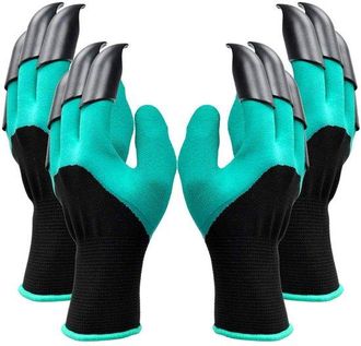 OEM 2 Pares De Guantes De Jardiner&iacute;a De 8 Puntas, Impermeables, Para Cavar Y Plantar, El Mejor Regalo De Jardiner&iacute;a Para Hombres Y Mujeres (verde)