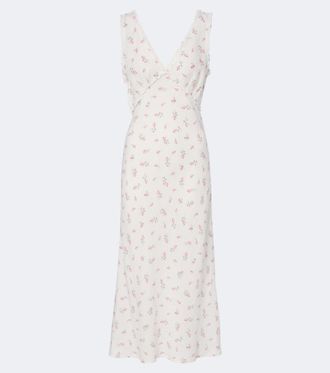 Rixo Abito midi Sandrine in cotone a fiori