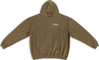 Balenciaga Political Campaign Large Fit Hoodie Khaki 620973TKVI92463