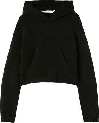 Palm Angels Black Logo Wool Blend Hoodie