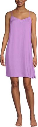 Lands End Matte Satin 2 Piece Pajama Set - Nightgown and Robe in Black Large Watercolor Floral at Nordstrom, Size X-Large P