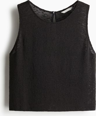 H&M Tanktop aus strukturiertem Strick - Schwarz
