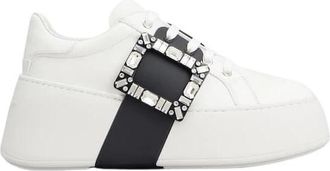 Roger Vivier Witte Hoge Zool Skate Sneaker - Dames - Sneakers - Wit - 38 1/2 EU - Schoenen