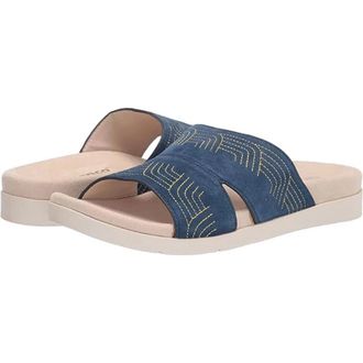 Spenco Twilight Ellie SP1070PEA Sandals Womens Blue Suede Slides GAL2113