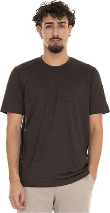 Marco Pescarolo Wollen Ronde hals T-shirt met ventilatieopeningen - Heren - T-shirts - Bruin - 3XL - Wol - Tops