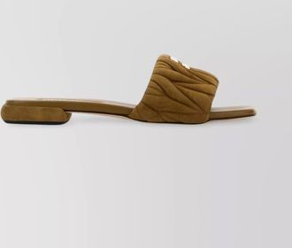 Miu Miu quilted open toe flat sole slippers