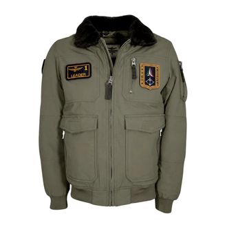 Aeronautica Pilot Jacket - Heren - Bomber jackets - Groen - XL - Leer - Jassen