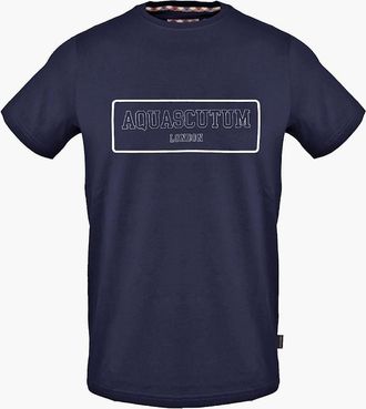 Aquascutum Mens Crew Neck Short Sleeve Jersey T-Shirt - Navy - Size: 2X large