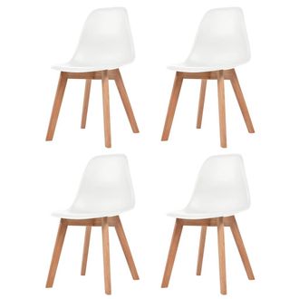 vidaXL Sillas De Comedor 4 Unidades Pl&aacute;stico Blanco Vidaxl