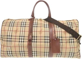 Burberry Pre-owned Boston bag - unisex - Vintage Weekendtas - Beige - ONE Size - Leer - Vintage
