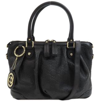 Gucci Sukey Black Leather Tote Bag (Pre-Owned)