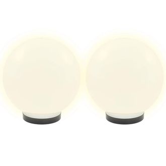 Berkfield Home LED Bowl Lamps 4 pcs Spherical 25 cm PMMA in White