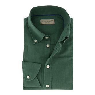 John Miller Heren, Overhemden, Groen, Maat: L Katoen