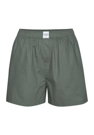 Copenhagen Pyjamashorts COPENHAGEN STUDIOS, Damen, Gr. 34, N-Gr, dunkelgr&uuml;n, Web, Obermaterial: 100% Baumwolle, unifarben, loose fit kurz, Hosen Pyjamashorts, Au