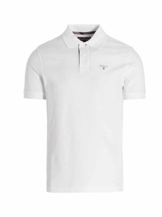 Barbour White Solid Shirt Collar Polo
