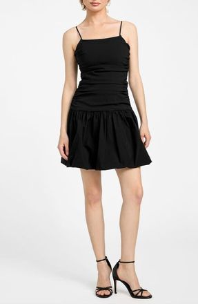 Guess Felicity Bubble Hem Fit & Flare Dress in Jet Black at Nordstrom, Size X-Small