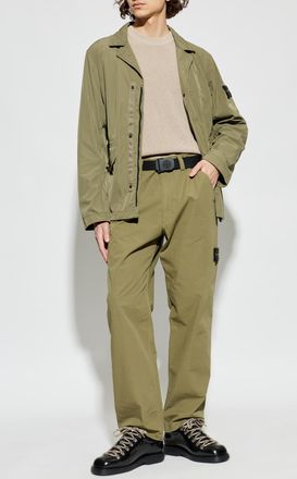 Stone Island Cotton Trousers With Tapered Legs, Mens, Green