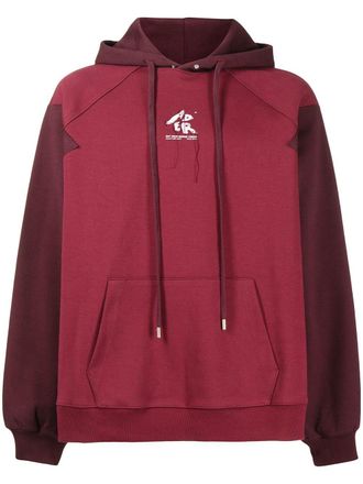Ader Error Sculpture logo-print jersey hoodie - men - Cotton/Polyester - 2 - Red
