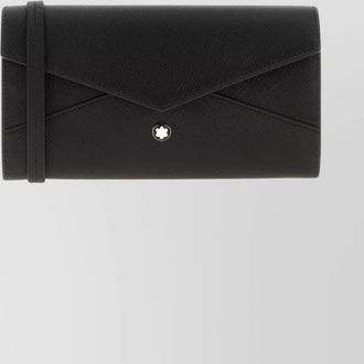 Montblanc textured leather cardholder featuring strap detail