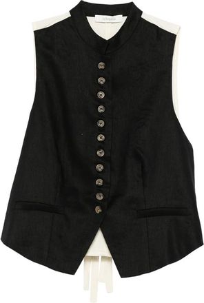 Jcsophie Linnea Button Collarless Top