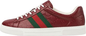 Gucci Ace Leather Red Monogram 757892-AADSP-6247