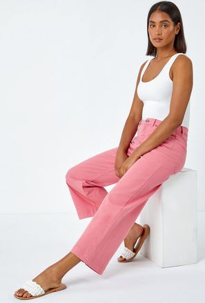 Roman Cotton Denim Stretch Cropped Culottes