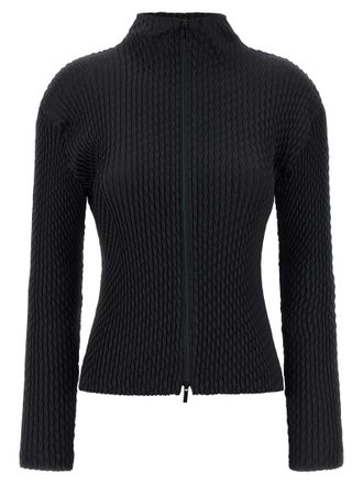 Issey Miyake Womens Sleek Pleats Cardigan