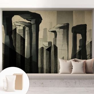 Tulup Carta Da Parati Non Tessuto - Con Colla Gratuita - Con Motivi Moderni - Design Elegante Per Pareti Architettura Grezza 208x146 Cm