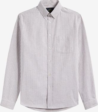 Portuguese Flannel Geb&uuml;rstetes gestreiftes Oxford-Hemd mit gekn&ouml;pftem Kragen