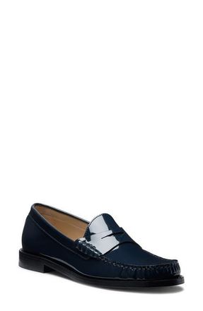 Stuart Weitzman Lottie Penny Loafer in Nice Blue Patent at Nordstrom, Size 8.5