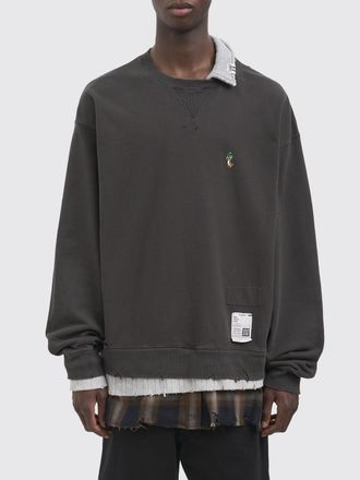 Miharayasuhiro Felpa girocollo in cotone con design a quadri double-layer